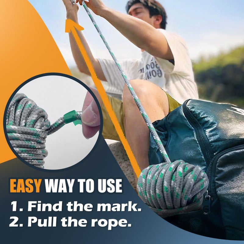 SMART&CASUAL 100 ft 1/4"" Nylon Poly Rope Strong Utility Polyester Cord for Clothes Line Flag Pole Camping Crafting (Black) - Image 2